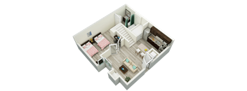 Two Bedroom Lower Level Floorplan