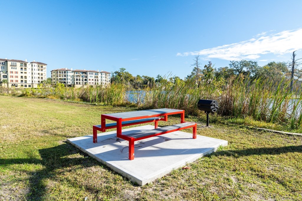 Mandarin Bay apartments bbq and picnic area on Goodby Creek in Jacksonville, Fl, 32257