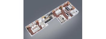 Brookmore 2 bedroom 2 bathroom 3D floor plan