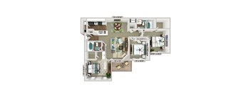 a floor plan of a house with a bedroom and a living room