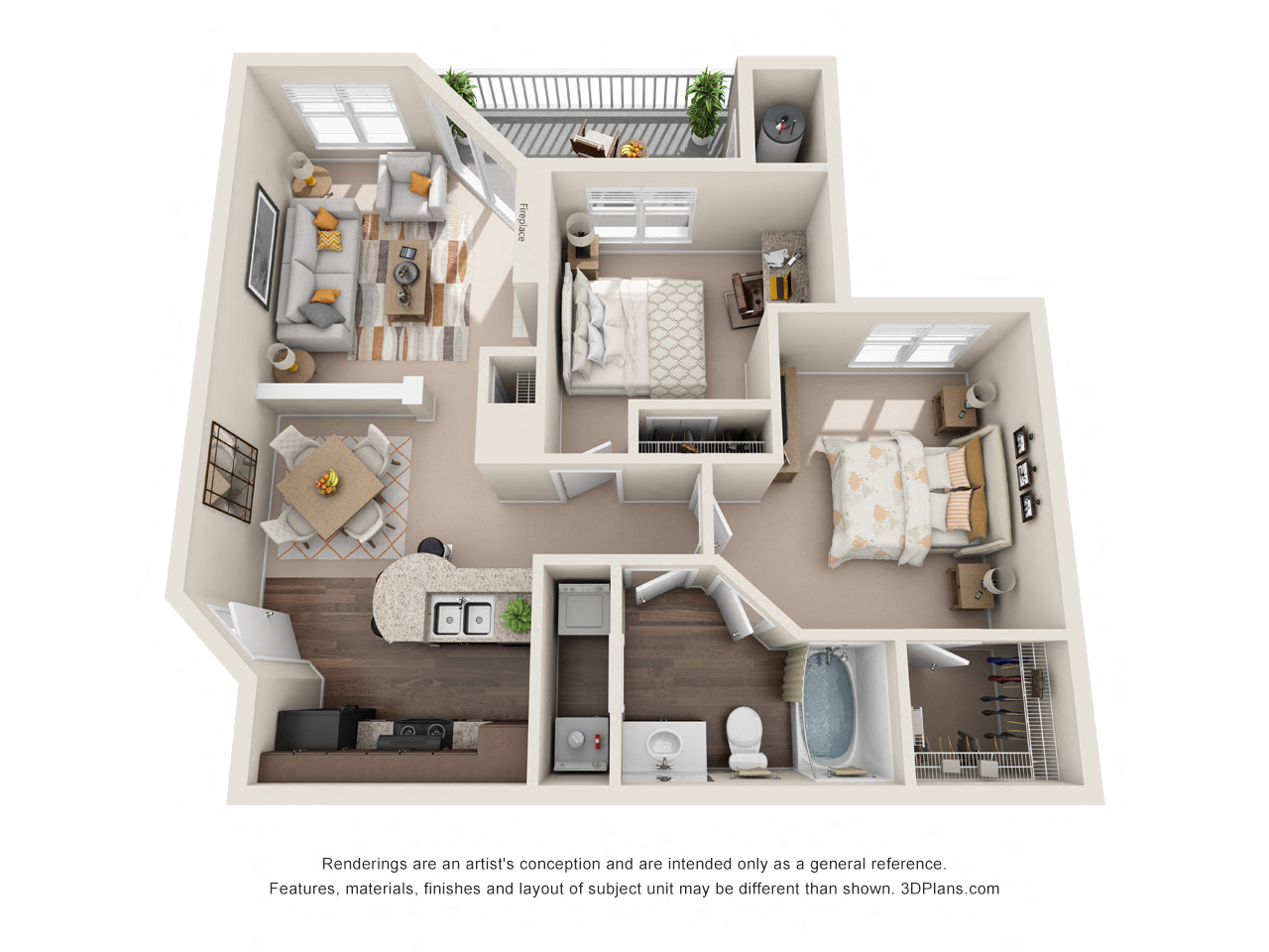 Britton Woods Apartments Elm Floorplan Two Bedroom Spacious Layout