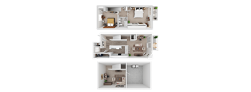 a floor plan of a 3 bedroom apartment
