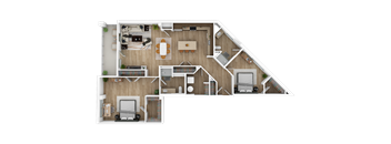 a floor plan of a house with a bedroom and a living room