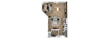 a1 layout of a home office with a desk