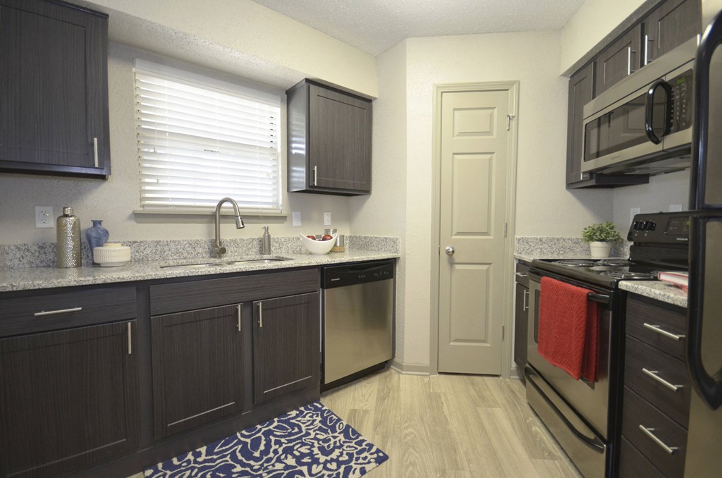 our apartments showcase a beautiful kitchen