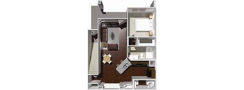 a floor plan of a one bedroom apartment