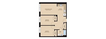 a floor plan of a unit with a bedroom and a living room