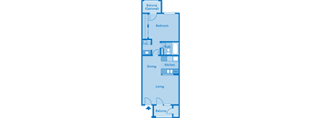 The Foothills Apartments 1C floor plan image depicting layout of home.