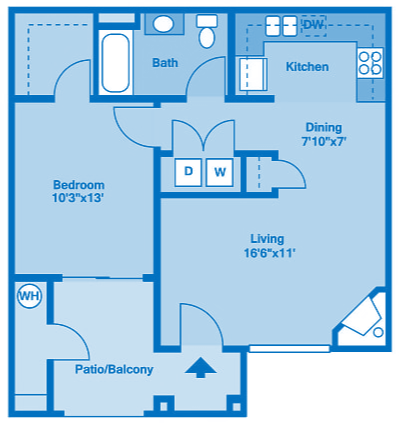Villas at Montebella 1B Floor plan 2d image depicting floor play layout.