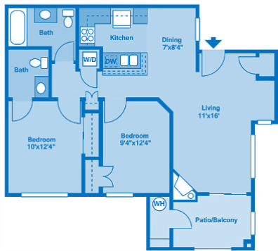 Villas at Montebella 2B Floor plan 2d image depicting floor play layout.
