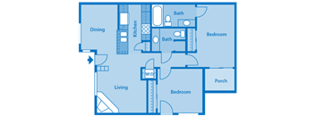 Villas at Montebella 1A Floor plan 2C image depicting floor play layout.