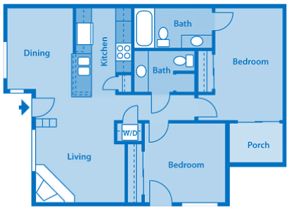 Villas at Montebella 1A Floor plan 2C image depicting floor play layout.