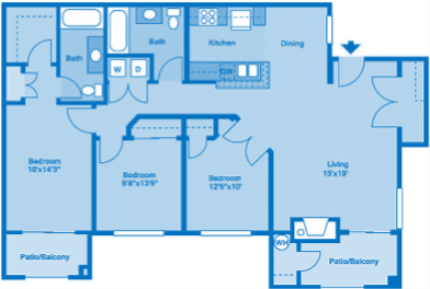 Villas at Montebella 3B Floor plan 2d image depicting floor play layout.