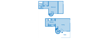 1A | One Bedroom Loft-Style Townhome