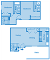 2B | Two Bedroom Townhome