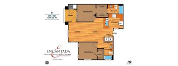 a floor plan of a bedroom floor plan with a bathroom and a living room