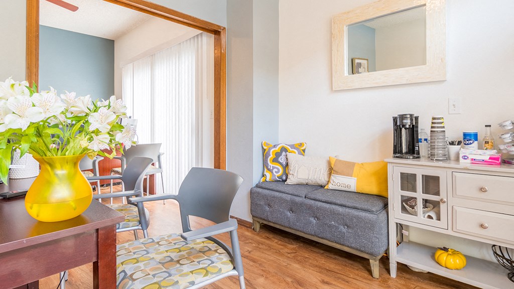 Ridgepointe clubhouse with coffee station