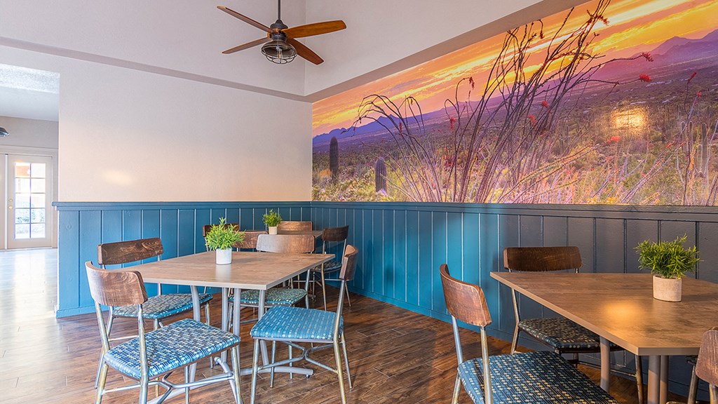 Rio Vista clubhouse with lounging area and business center