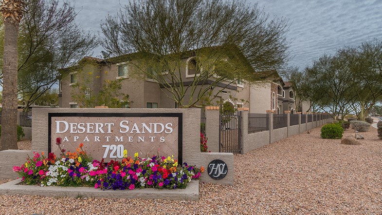 Desert Sands community entrance sign.