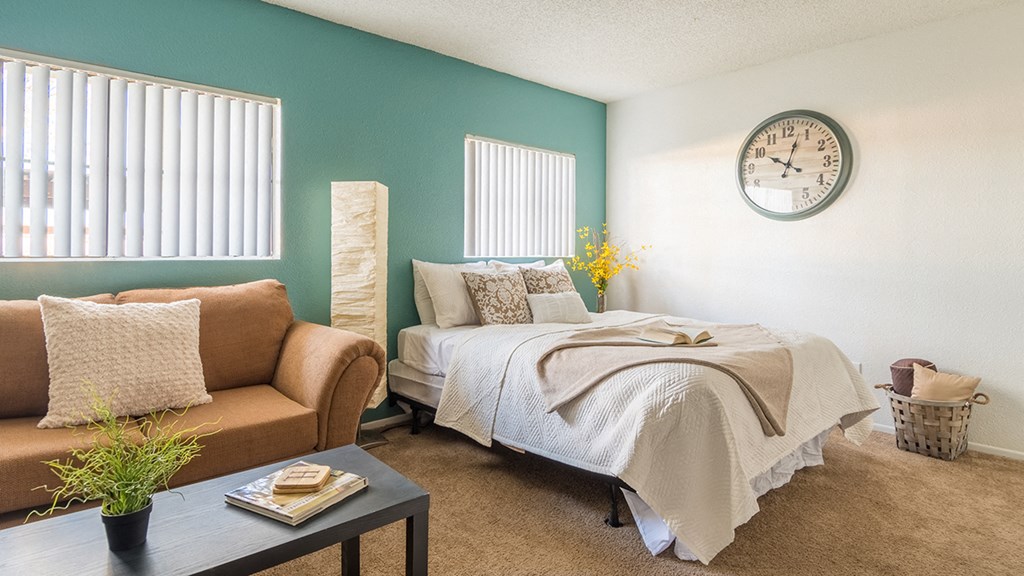 El Encanto studios with spacious rooms and cozy couches