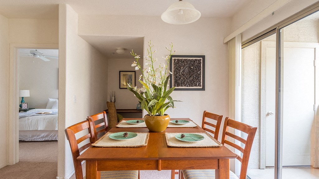Desert Sands dining area near back sliding door.