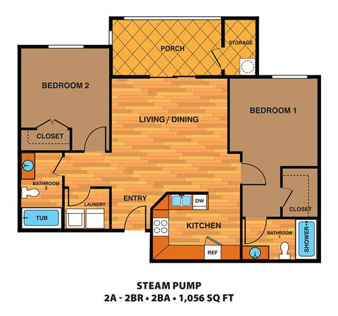 a floor plan of a home with bedrooms and a living room