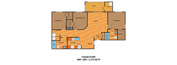 the third level floor plan of a house showcasing the bedrooms  bathroom and living room