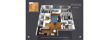 a 3d rendering of a floor plan of a house