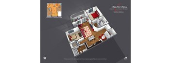 a 3d rendering of a floor plan of a house