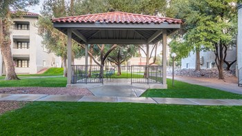 Canyon Oaks gazebo with a nice table for relaxing