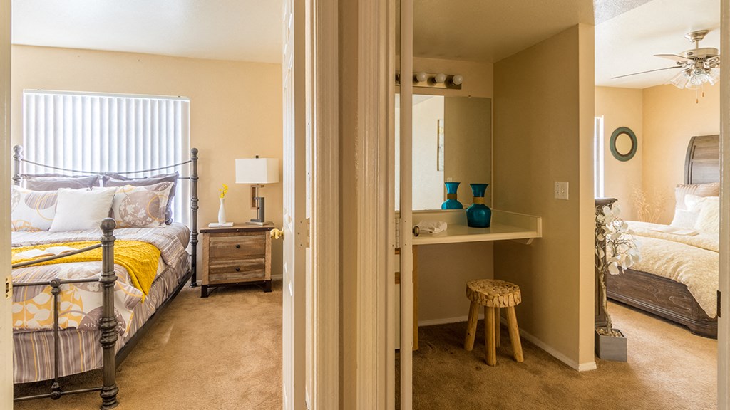 Arboretum Bedroom and living room view with a personal desk