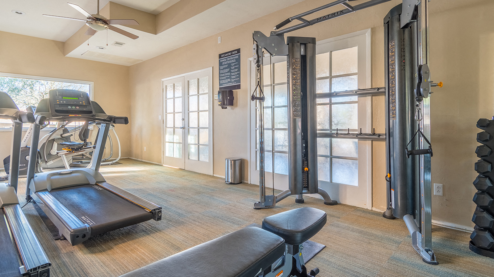 Sycamore Creek Fitness Center with weight stations, and fitness equipment