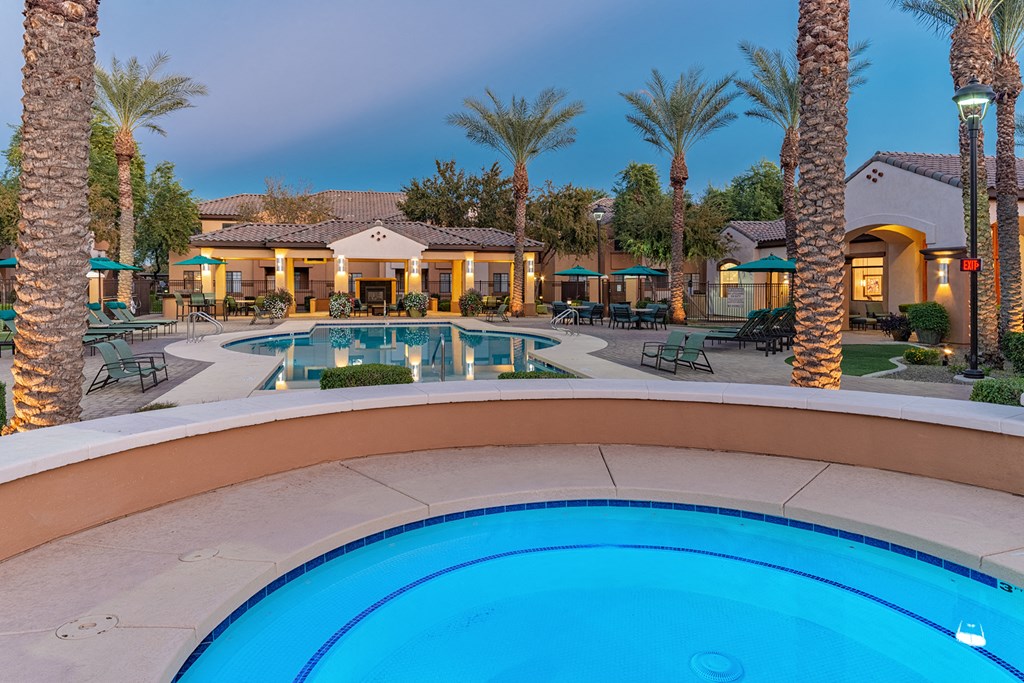 take a dip in the resort style pool