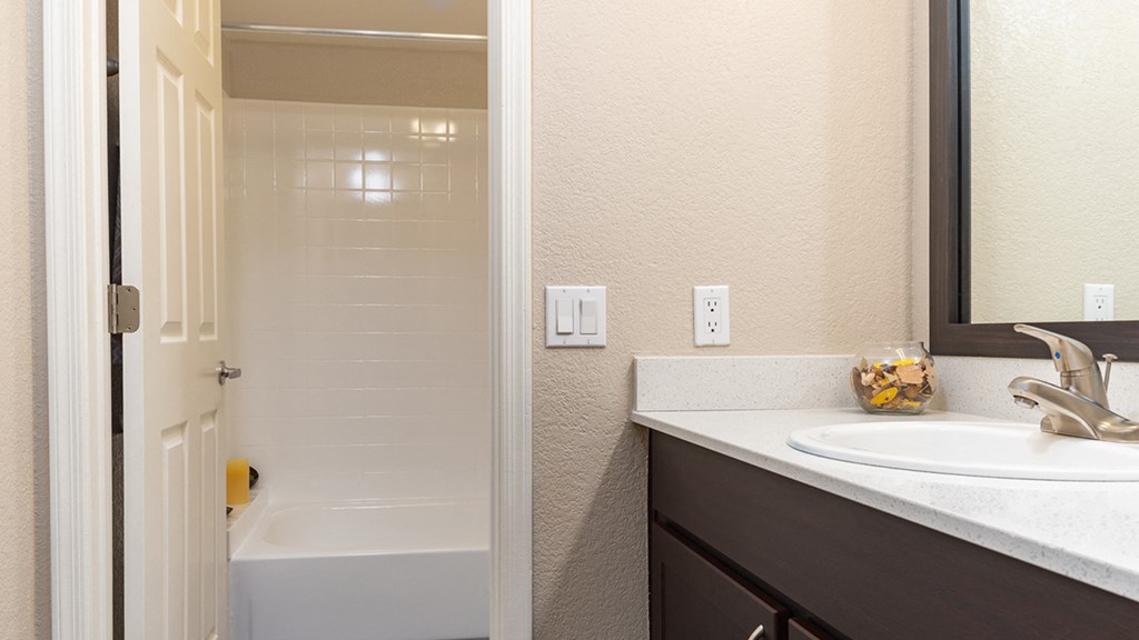 La reserve bathroom with large sink and drawers