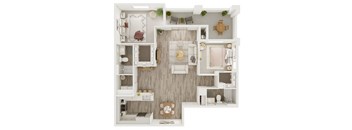 a1 floor plan  1 bedroom with 2 baths  129