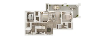 a 2100 sq ft floor plan with a bedroom and a living room