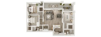 a1 floor plan  2 bedroom with 2 baths  1192 square feet