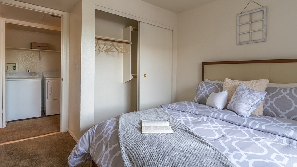 Cantera spacious bedroom with large closet space