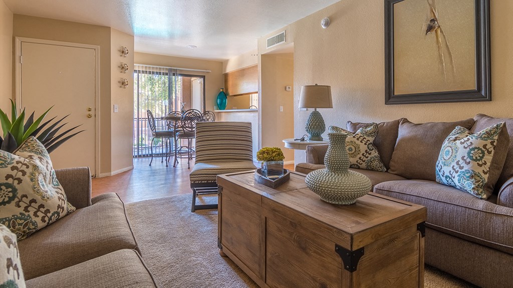 Arboretum living room with two couches and carpet
