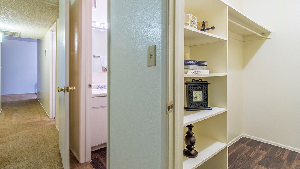 Tanglewood apartments with spacious closets for storage