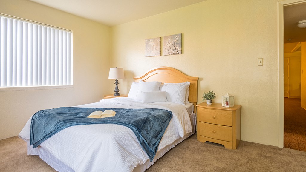 Catalina Canyon master bedroom with wide window.
