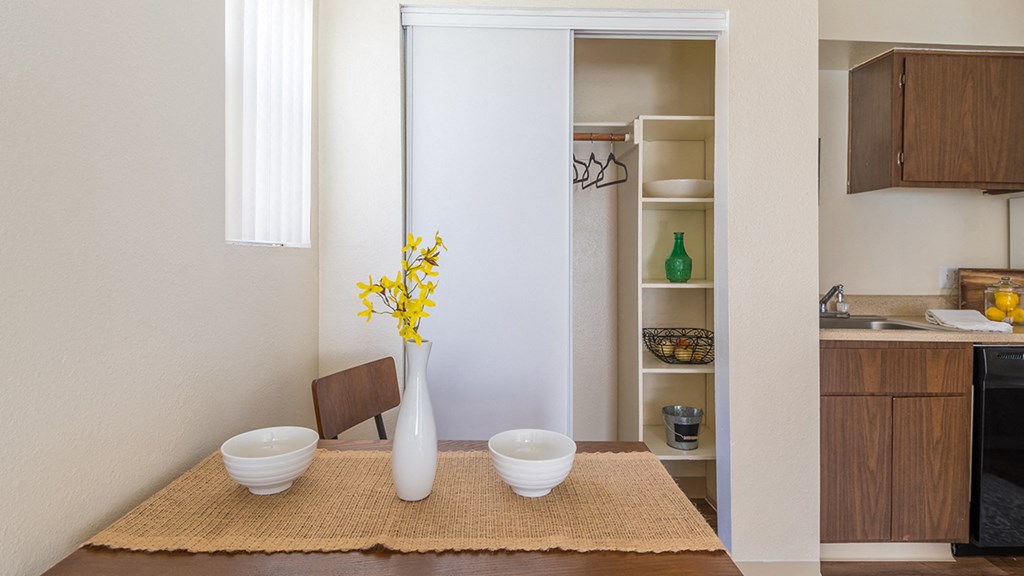 The Springs kitchen view with spacious pantry for food storage