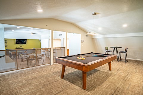 unleash the fun in our game room with a pool table