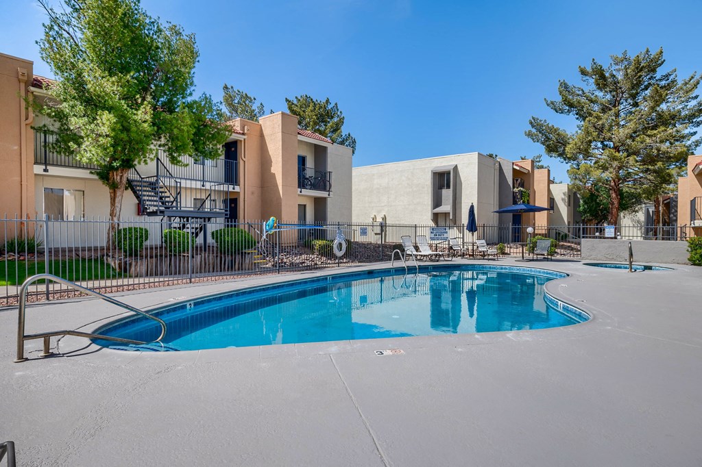 the swimming pool at our apartments