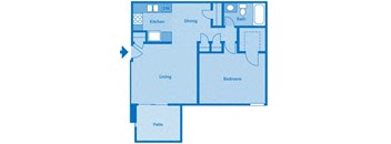Somerpointe Apartments The Amber floor plan depicting layout of home.