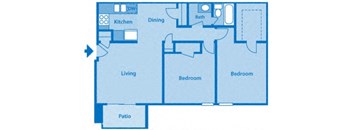 Somerpointe Apartments The Jade floor plan depicting layout of home.