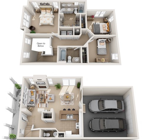 two images of a house with a floor plan and a balcony