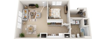 the living room floor plan of a 1 bedroom apartment