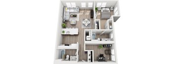 a 2 bedroom192 sq ft floor plan