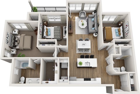 beam 3 bedroom 2 bath floorplan